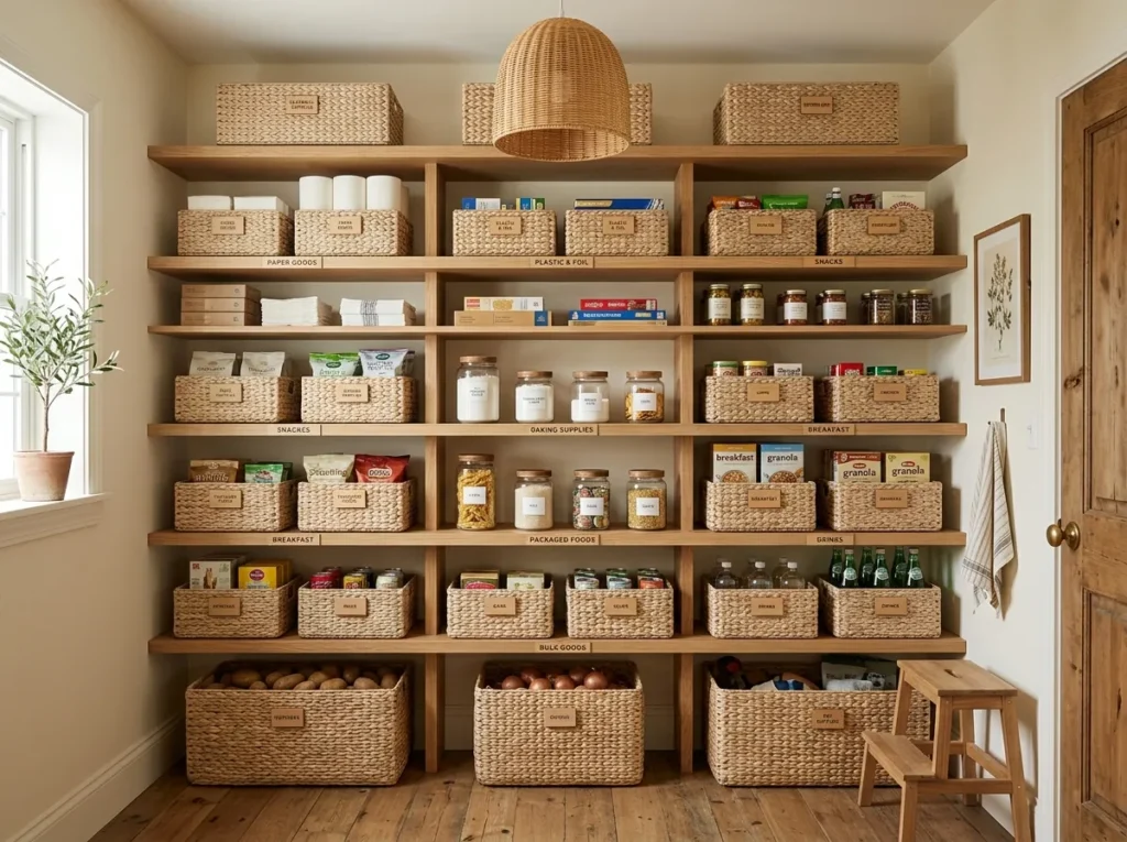 Basket-Lined Shelves
