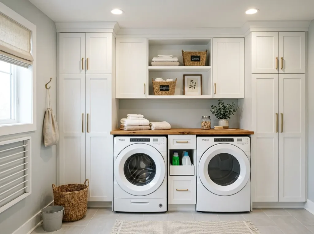 Hidden Laundry Cabinets