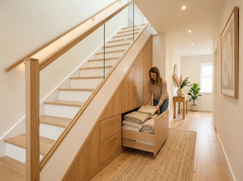 Hidden Staircase Storage