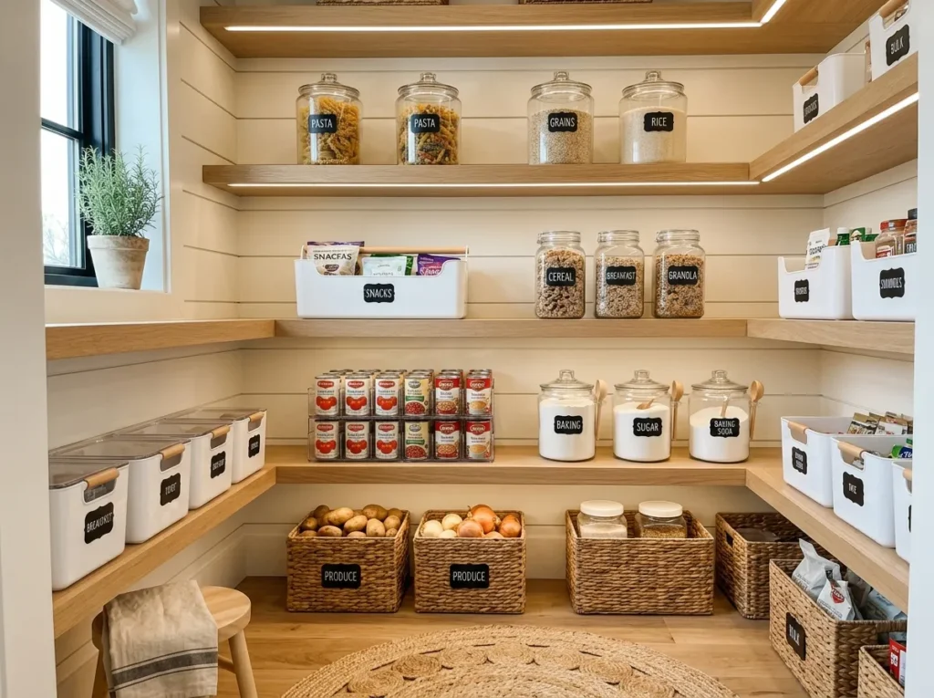 Labeled Food Bins