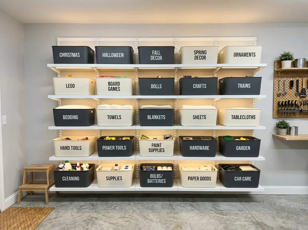 Labeled Storage Bins