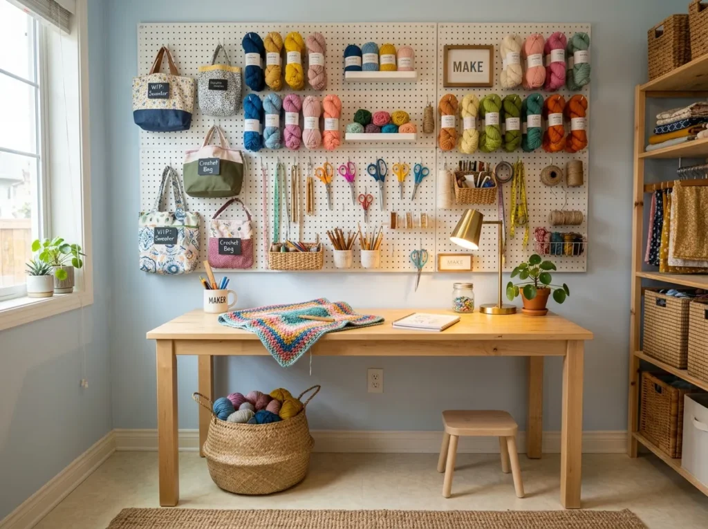 Pegboard Yarn Wall