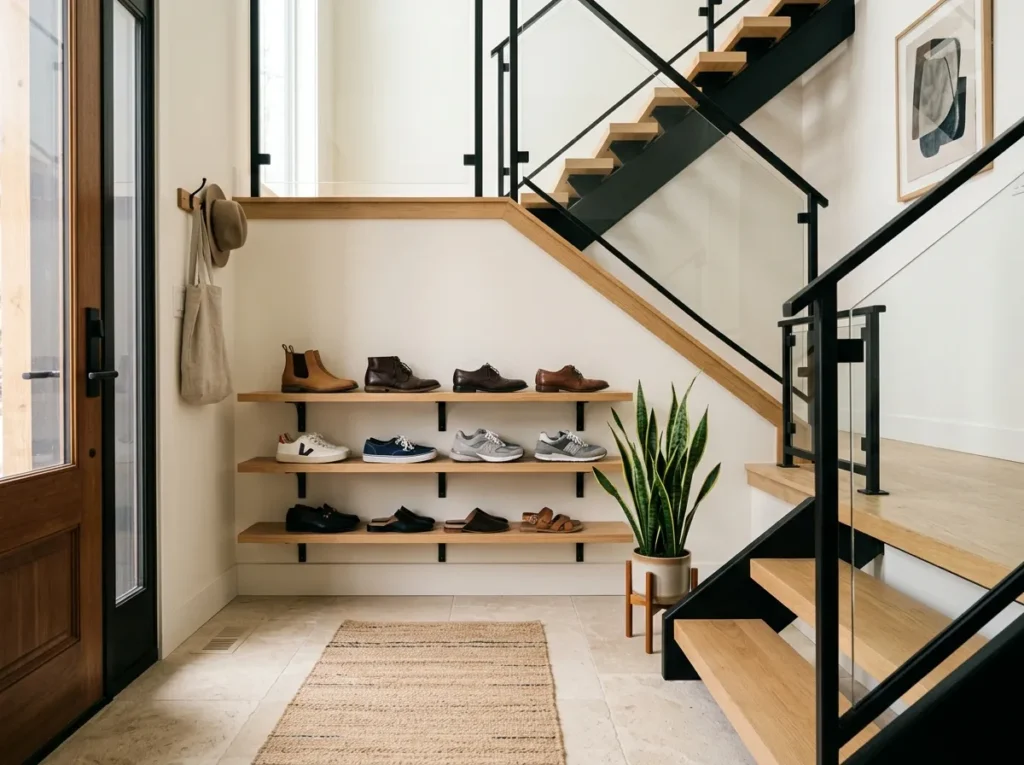 Staircase Shoe Shelves