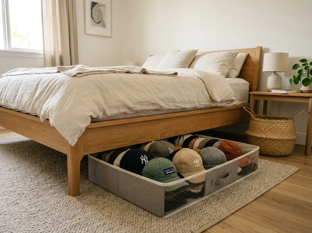Under-Bed Hat Storage