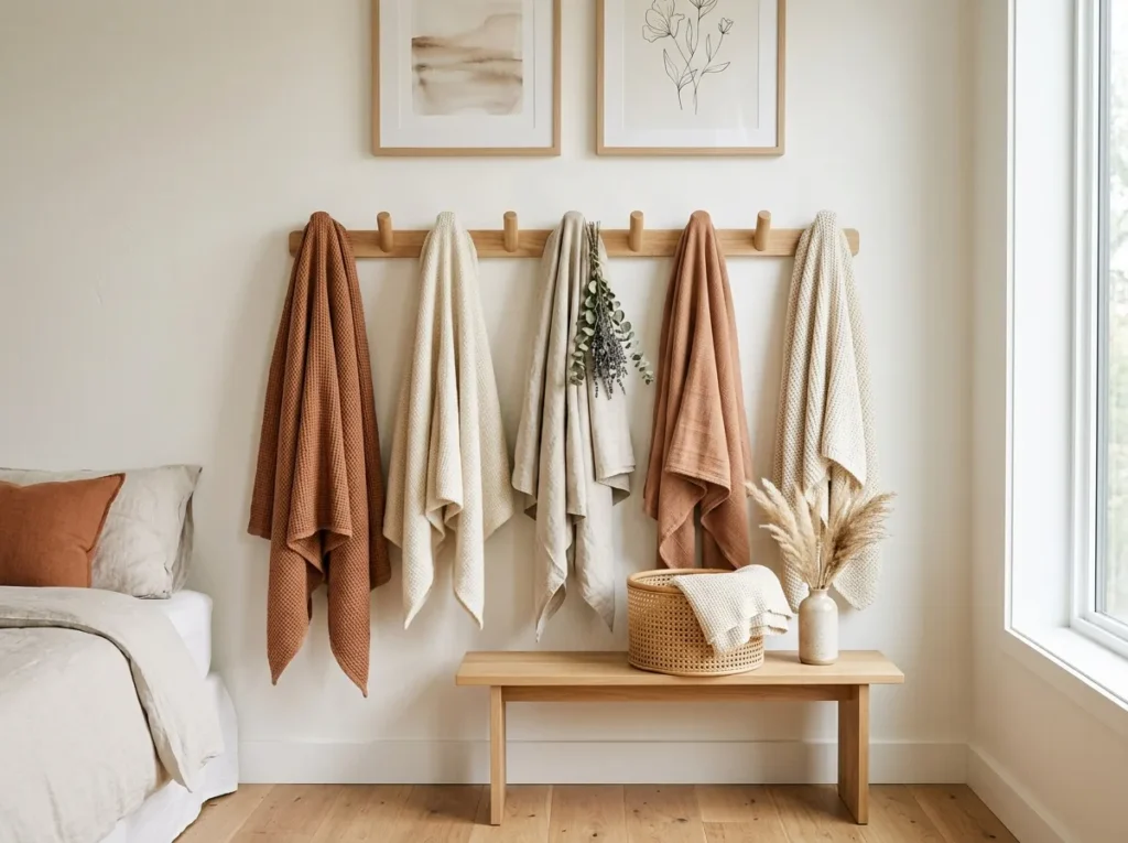 Wall-Mounted Blanket Hooks