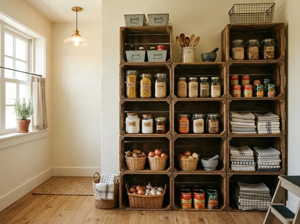 Wooden Crate Shelving