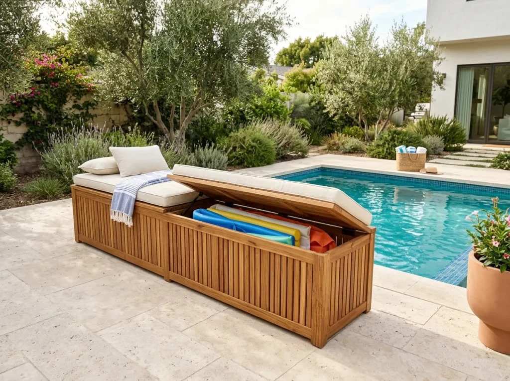 Wooden Slat Bench