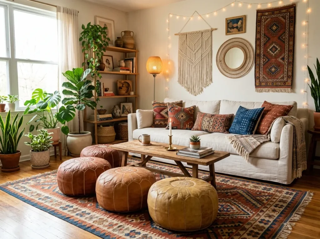 Colorful Moroccan Poufs
