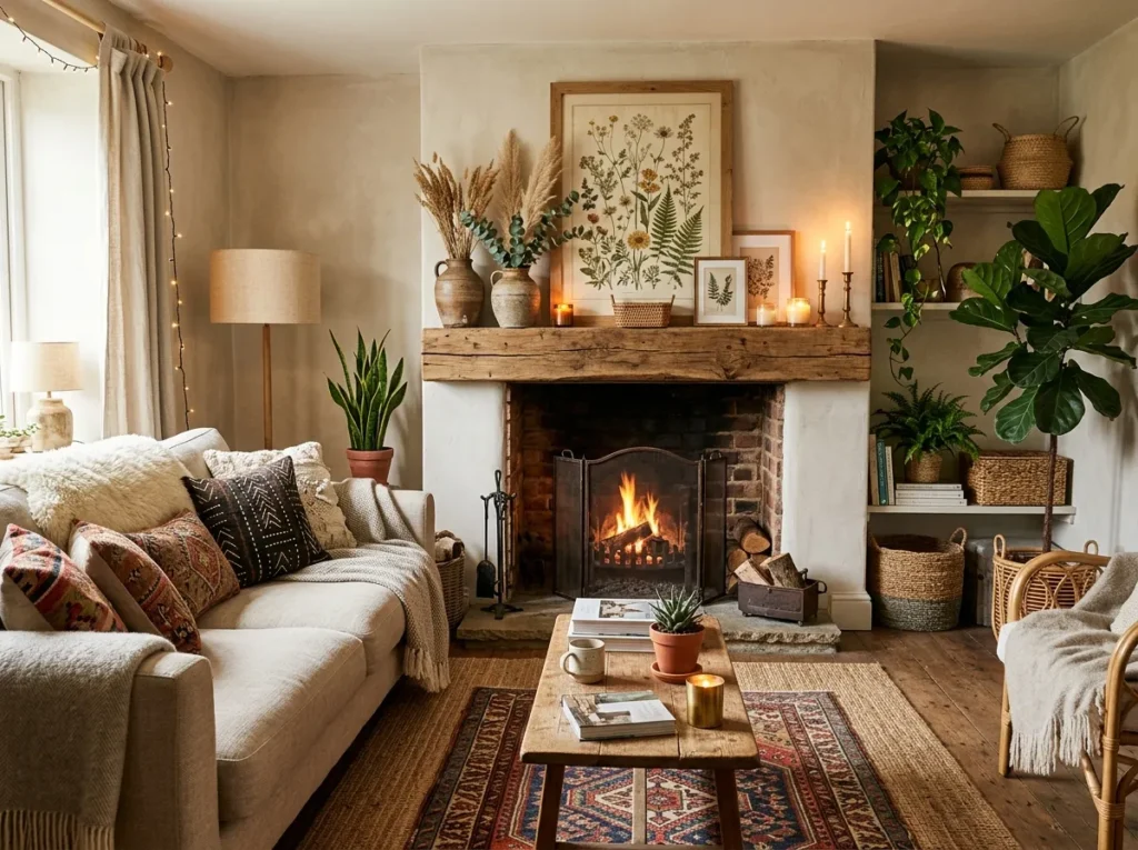 Cozy Fireplace Styling