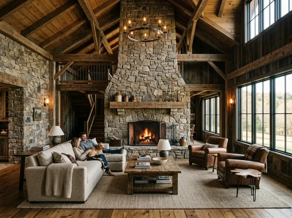 Oversized Farmhouse Fireplace