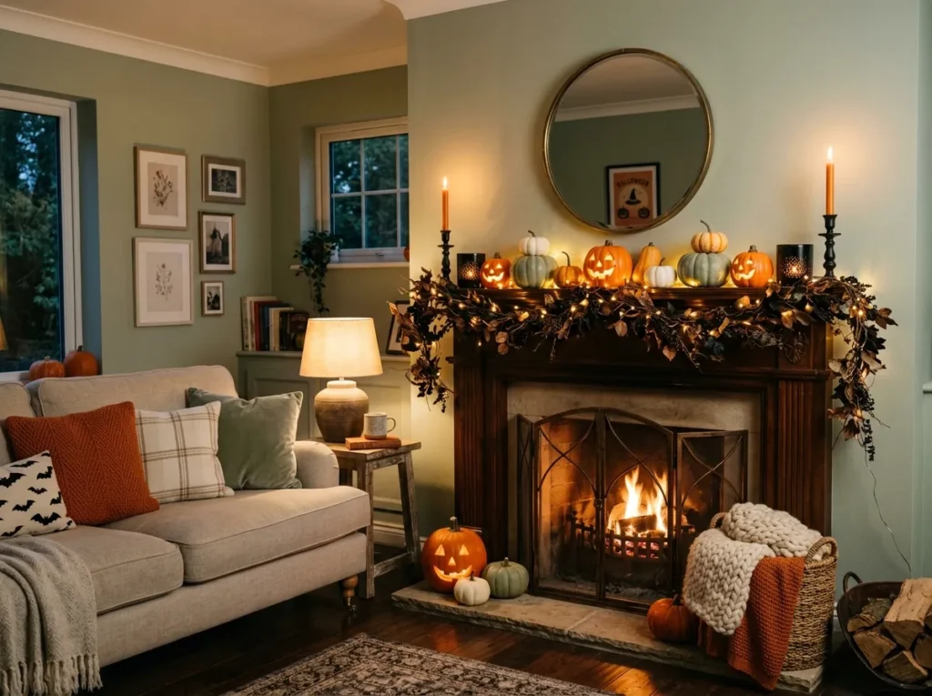Pumpkin-Lit Mantel