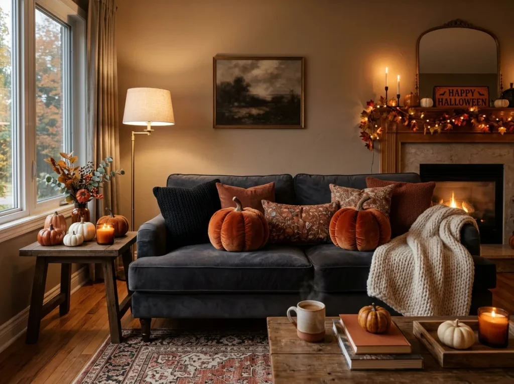 Velvet Pumpkin Sofa