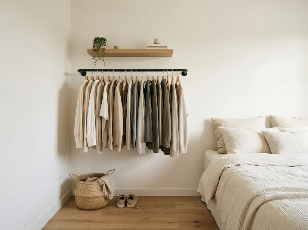 Wall-Mounted Clothing Rack